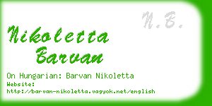 nikoletta barvan business card